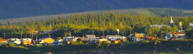 A sunset on a Northern community